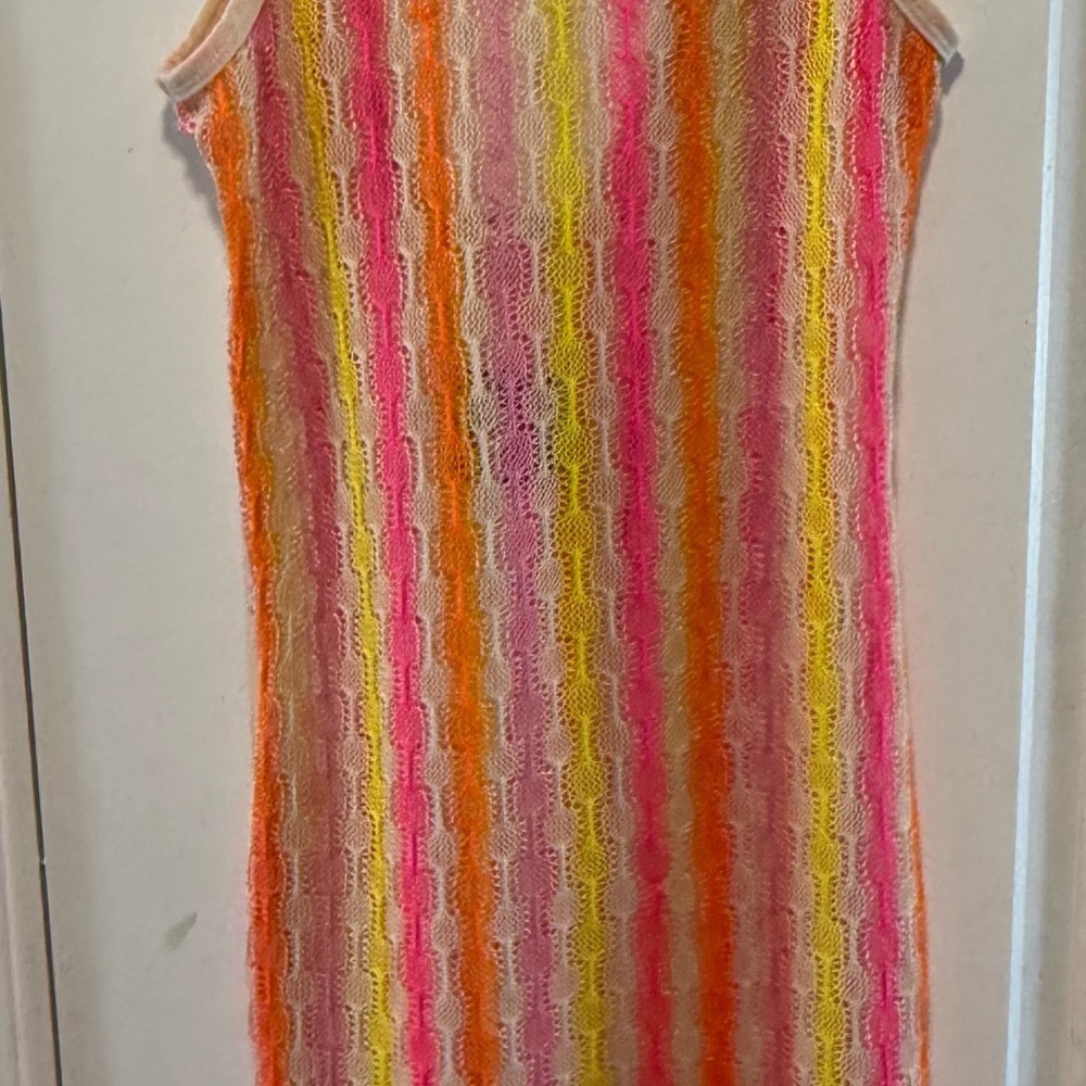 NWT Miken Women's Open Knit Sleeveless Coverup Dress Medium - Picture 2 of 3